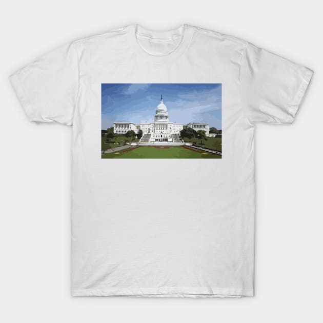 Capitol Building Painting T-Shirt by gktb